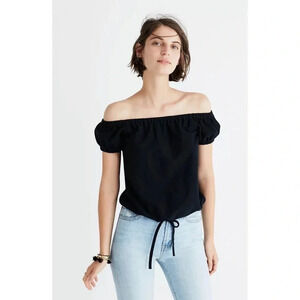 Madewell Black Melody Off-The-Shoulder Top Size Large